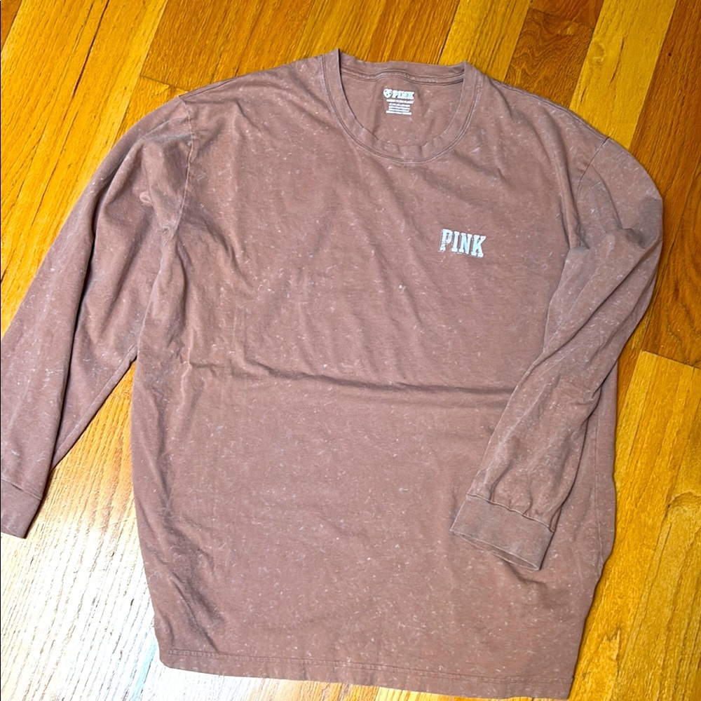 PINK Victoria's Secret Brown Long Sleeve Tee